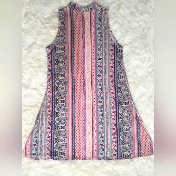 Mudd Multi Color Mini Casual Dress mock Turtle Neck - Picture 2 of 4